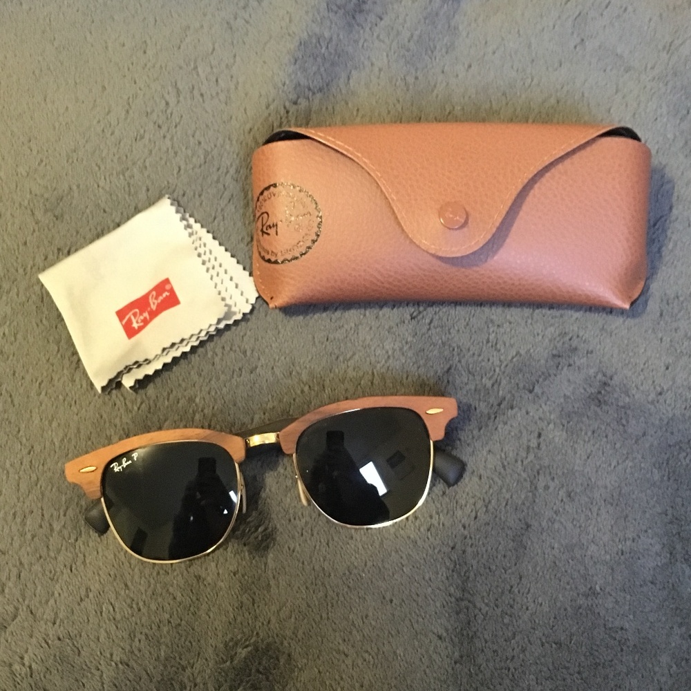 Ray-Ban Clubmaster Wood - Green Classic G-15 lense